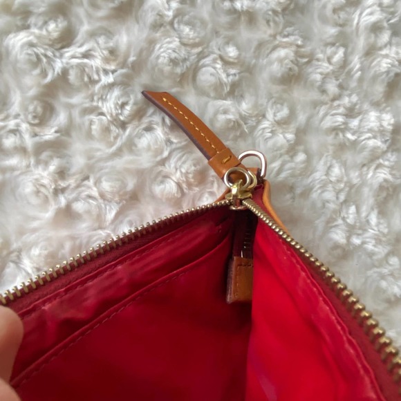 Dooney & Bourke Canvas Leather Red Wristlet - Picture 6 of 9